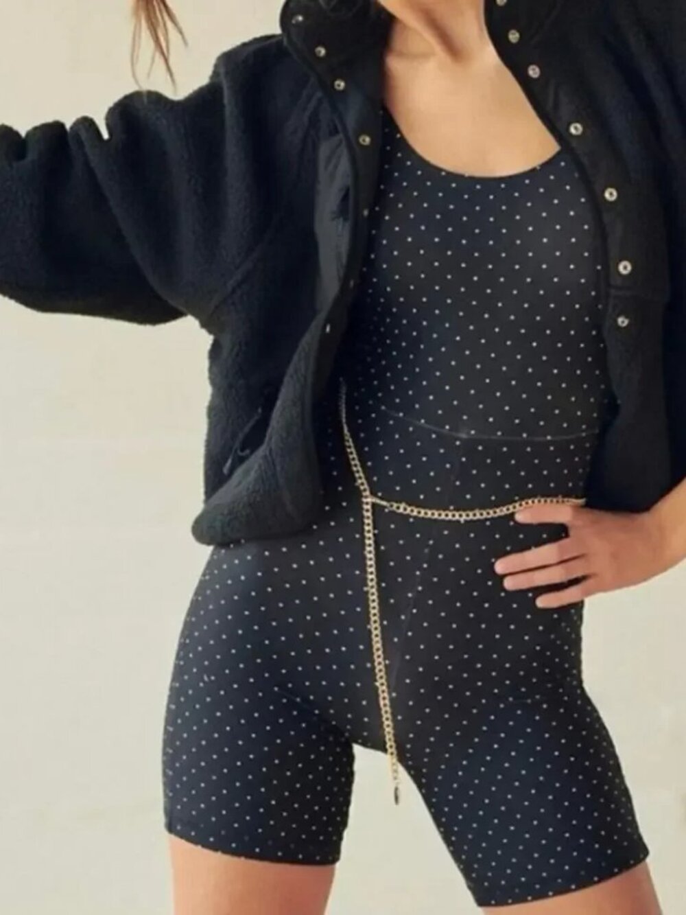 WeWoreWhat Scoop Micro Polka Dot Bodysuit